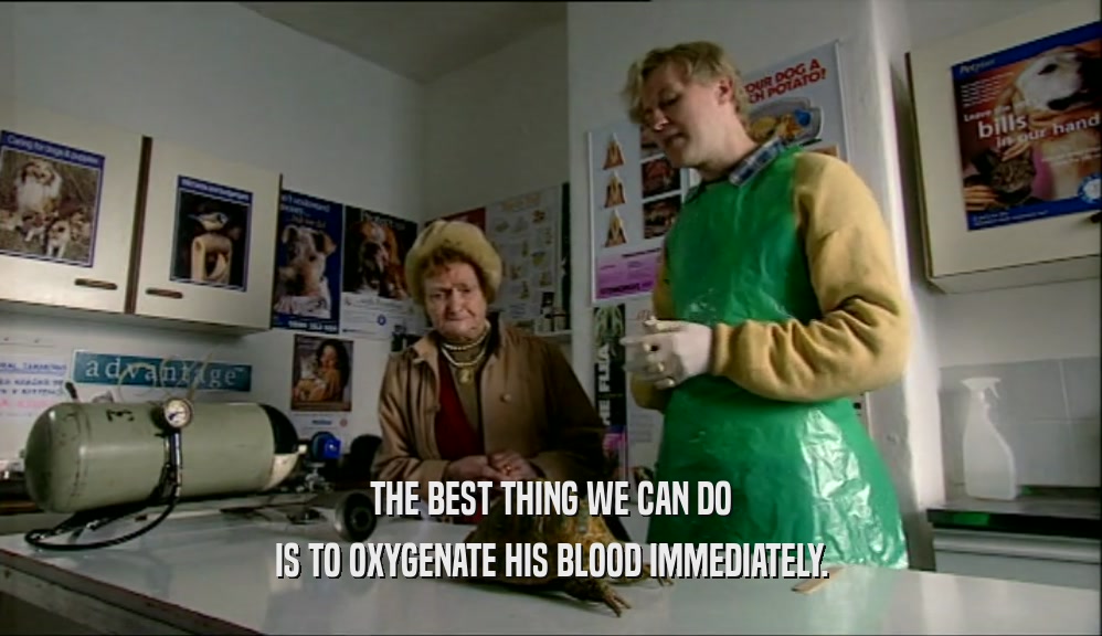 THE BEST THING WE CAN DO IS TO OXYGENATE HIS BLOOD IMMEDIATELY. 