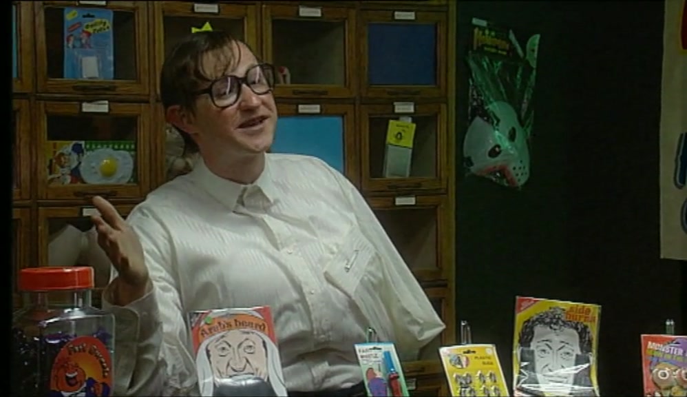 A JAR OF FART SWEETS ON THE COUNTER. NO, MATE. IT'S THE BLOODY BUTCHERS. 