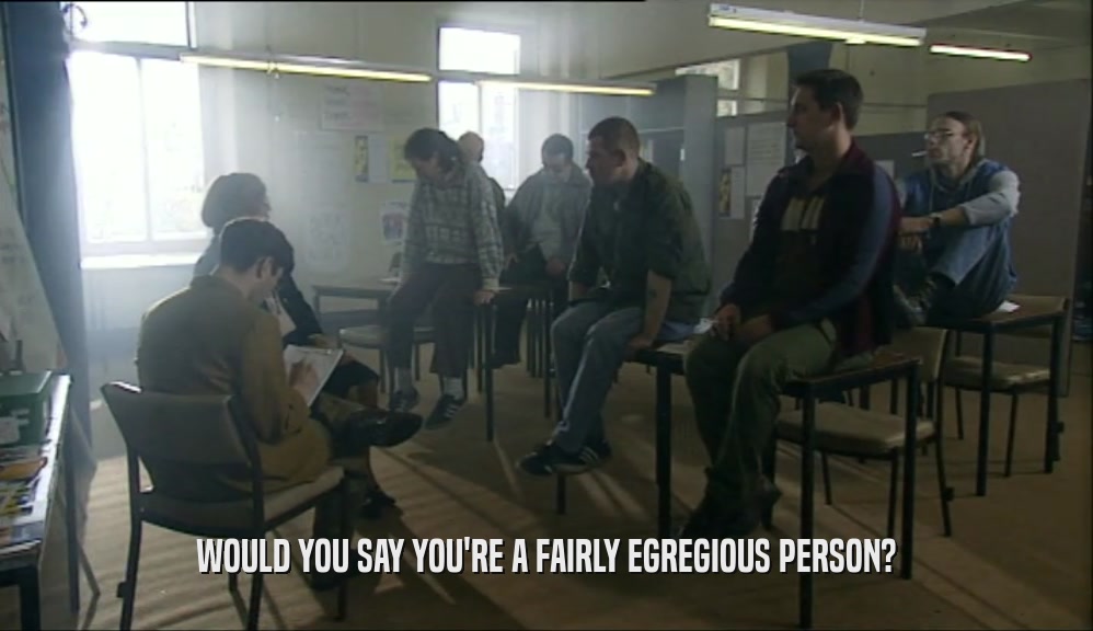 WOULD YOU SAY YOU'RE A FAIRLY EGREGIOUS PERSON?  