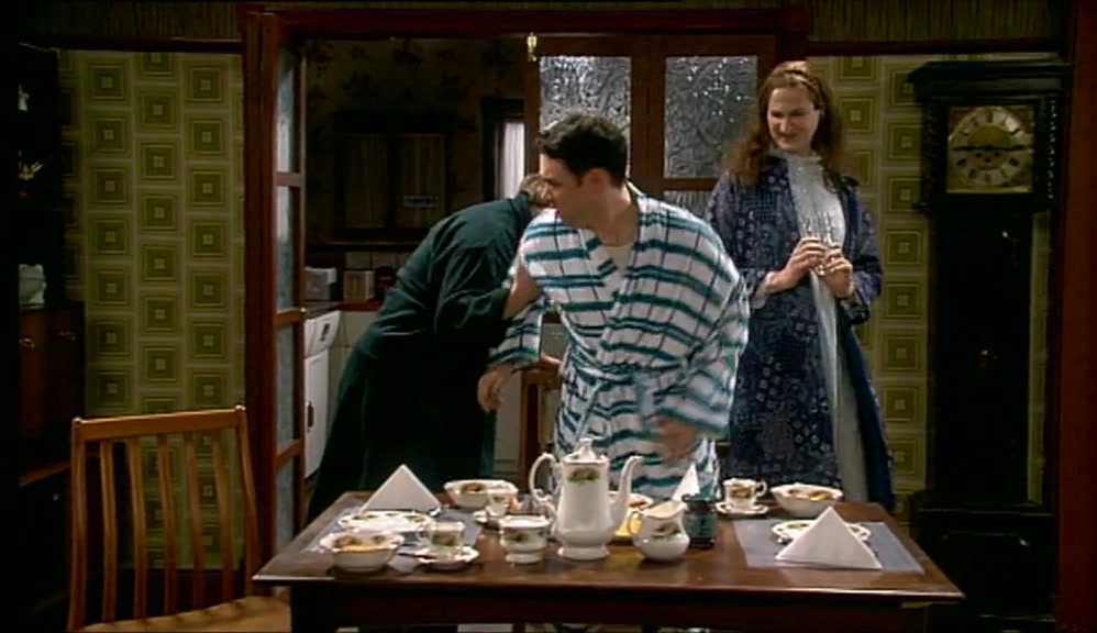 COME ON, ON YOUR FEET. ONE MUSTN'T BE ASHAMED OF ONE'S BODILY FUNCTIONS. 