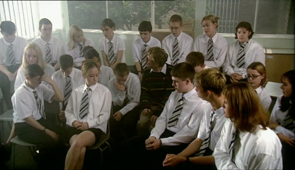 THERE'S A FEW GIGGLES. HANDS UP.  
