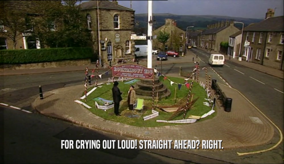 FOR CRYING OUT LOUD! STRAIGHT AHEAD? RIGHT.  