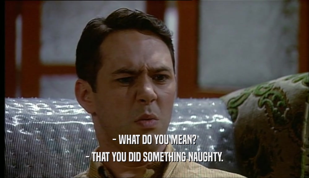 - WHAT DO YOU MEAN? - THAT YOU DID SOMETHING NAUGHTY. 