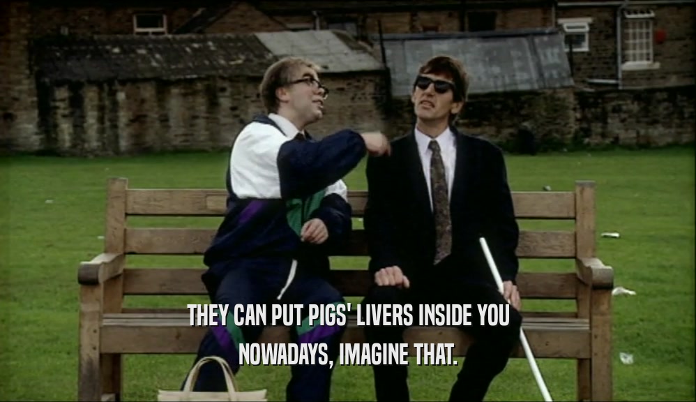 THEY CAN PUT PIGS' LIVERS INSIDE YOU NOWADAYS, IMAGINE THAT. 