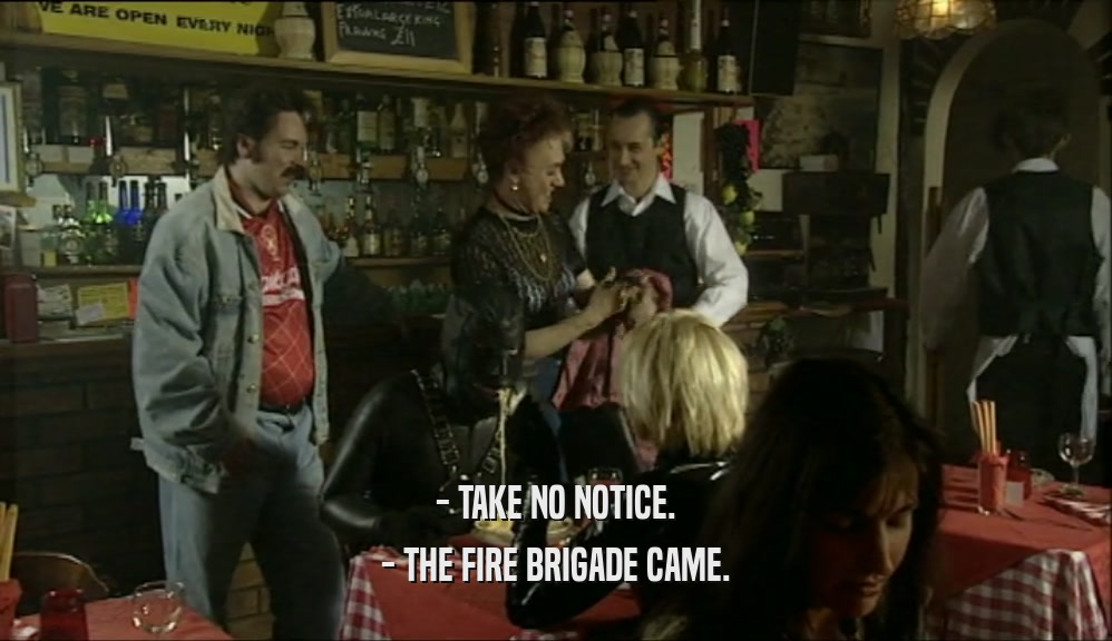 - TAKE NO NOTICE. - THE FIRE BRIGADE CAME. 