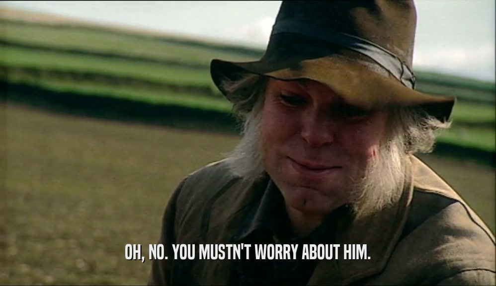 OH, NO. YOU MUSTN'T WORRY ABOUT HIM.  