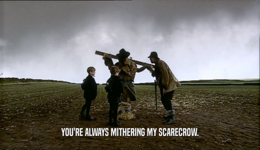 YOU'RE ALWAYS MITHERING MY SCARECROW.  