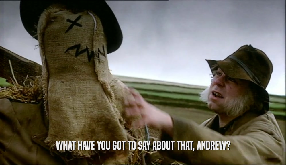 WHAT HAVE YOU GOT TO SAY ABOUT THAT, ANDREW?  