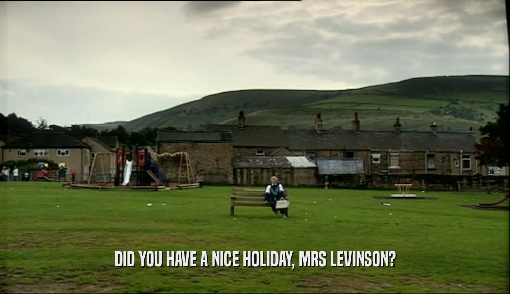 DID YOU HAVE A NICE HOLIDAY, MRS LEVINSON?  
