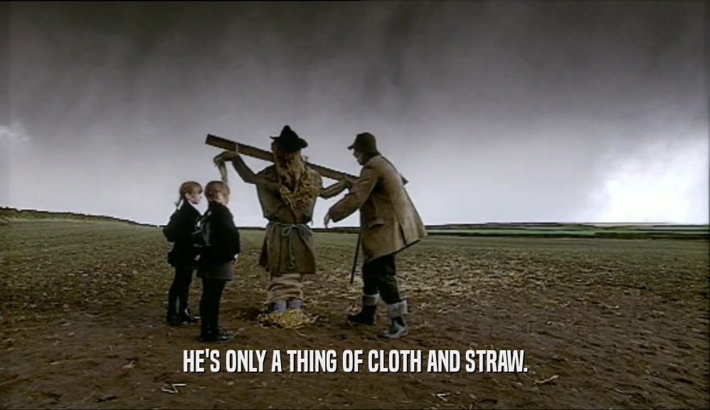 HE'S ONLY A THING OF CLOTH AND STRAW.  