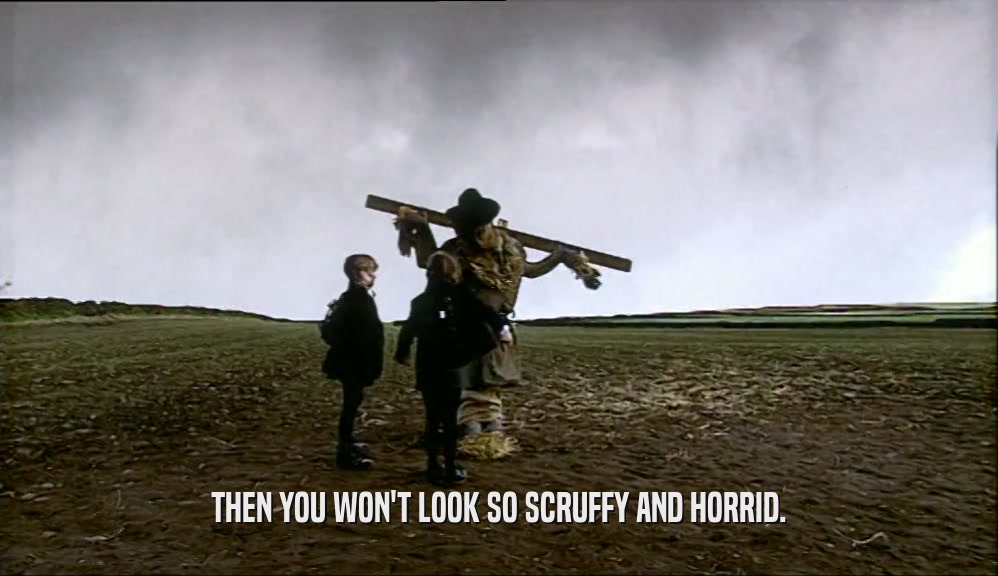 THEN YOU WON'T LOOK SO SCRUFFY AND HORRID.  
