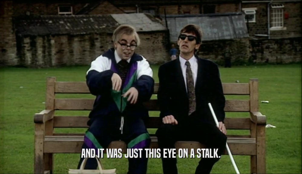 AND IT WAS JUST THIS EYE ON A STALK.  