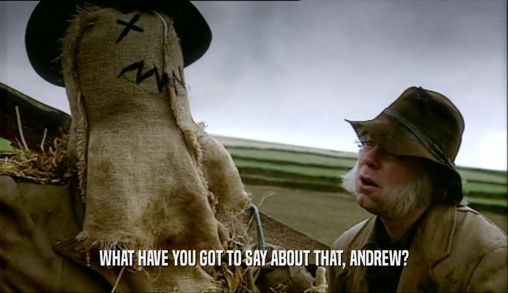 WHAT HAVE YOU GOT TO SAY ABOUT THAT, ANDREW?  