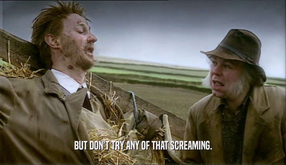 BUT DON'T TRY ANY OF THAT SCREAMING.  