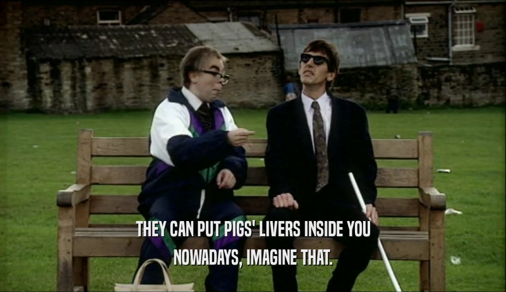 THEY CAN PUT PIGS' LIVERS INSIDE YOU NOWADAYS, IMAGINE THAT. 