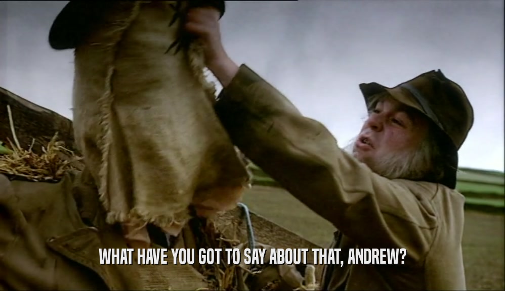 WHAT HAVE YOU GOT TO SAY ABOUT THAT, ANDREW?  