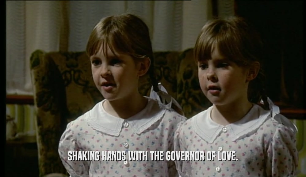 SHAKING HANDS WITH THE GOVERNOR OF LOVE.  
