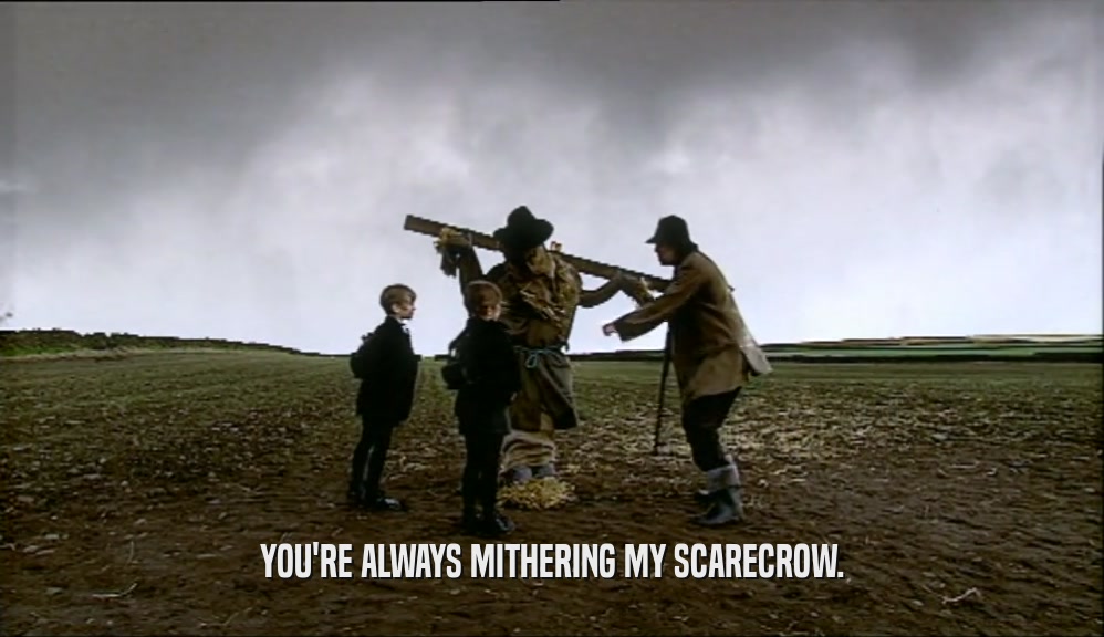 YOU'RE ALWAYS MITHERING MY SCARECROW.  
