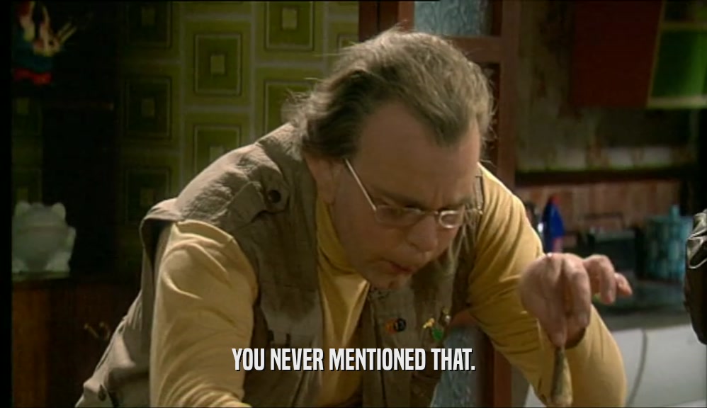 YOU NEVER MENTIONED THAT.  