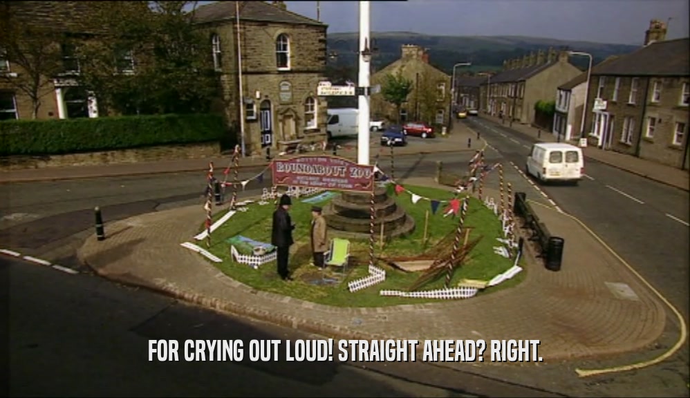 FOR CRYING OUT LOUD! STRAIGHT AHEAD? RIGHT.  