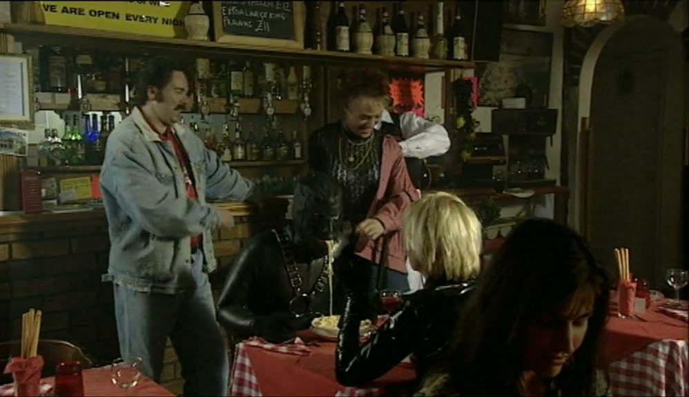 - CAN'T KEEP AWAY, EH? - SHE BURNED ME DINNER AGAIN. 