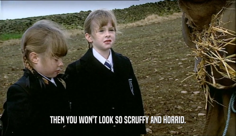 THEN YOU WON'T LOOK SO SCRUFFY AND HORRID.  