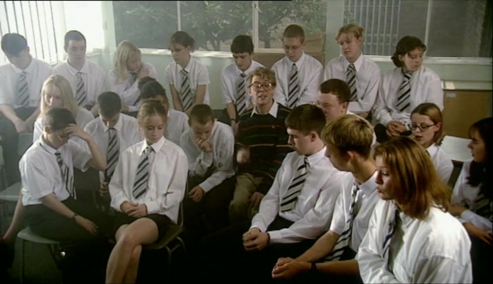 THERE'S A FEW GIGGLES. HANDS UP.  