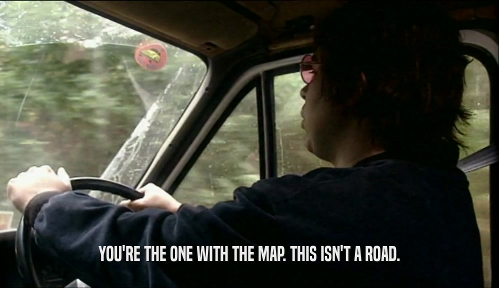 YOU'RE THE ONE WITH THE MAP. THIS ISN'T A ROAD.  