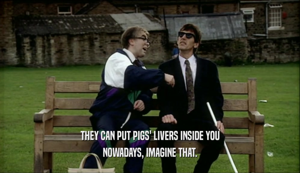 THEY CAN PUT PIGS' LIVERS INSIDE YOU NOWADAYS, IMAGINE THAT. 