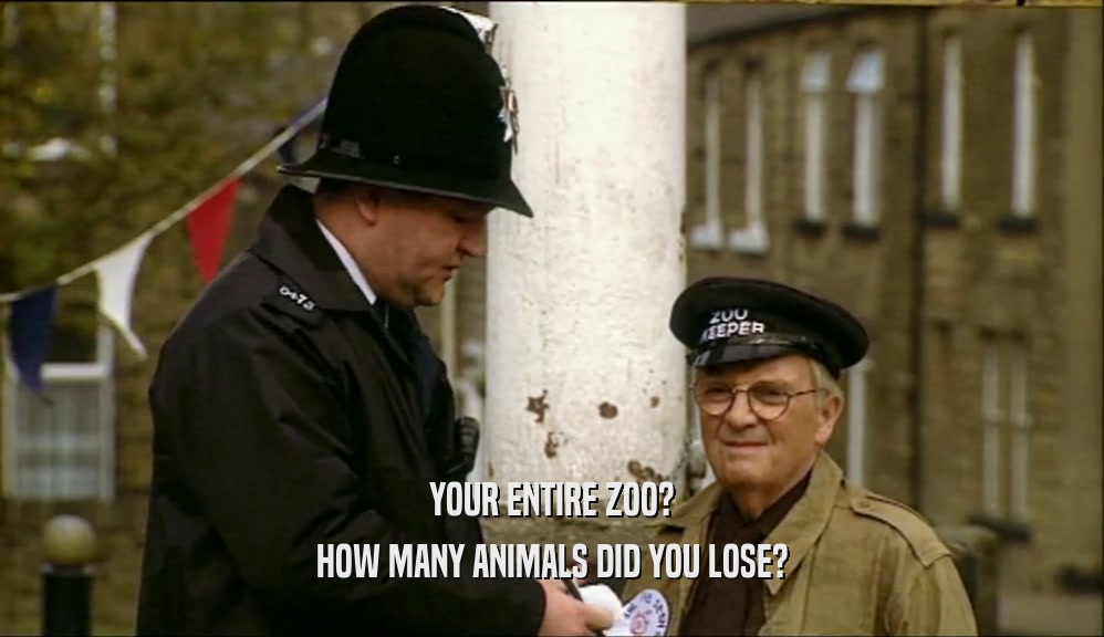 YOUR ENTIRE ZOO? HOW MANY ANIMALS DID YOU LOSE? 