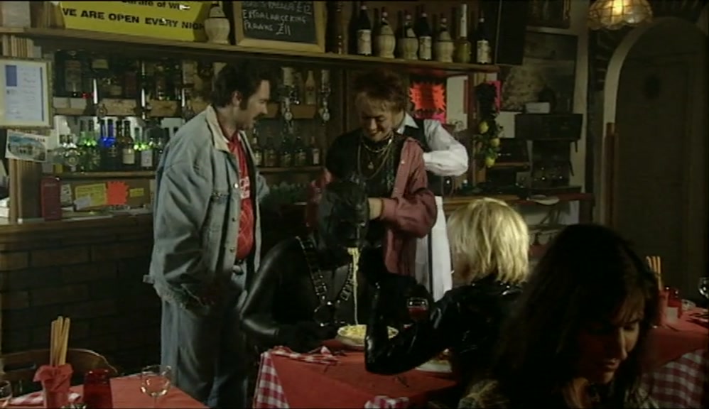 - CAN'T KEEP AWAY, EH? - SHE BURNED ME DINNER AGAIN. 