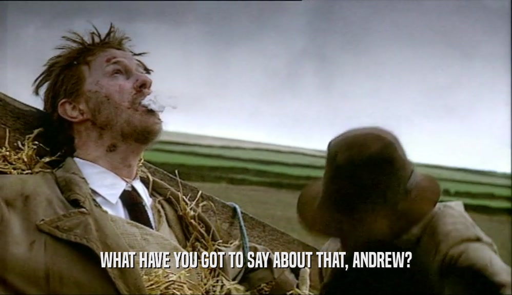 WHAT HAVE YOU GOT TO SAY ABOUT THAT, ANDREW?  