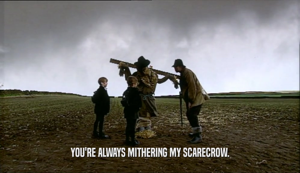 YOU'RE ALWAYS MITHERING MY SCARECROW.  