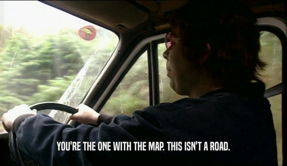 YOU'RE THE ONE WITH THE MAP. THIS ISN'T A ROAD.  