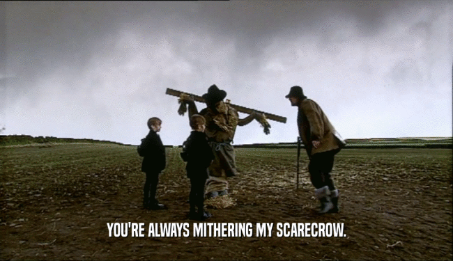 YOU'RE ALWAYS MITHERING MY SCARECROW.  