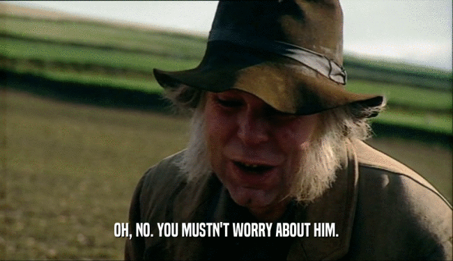 OH, NO. YOU MUSTN'T WORRY ABOUT HIM.  
