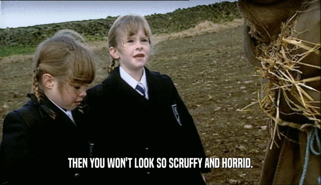 THEN YOU WON'T LOOK SO SCRUFFY AND HORRID.  