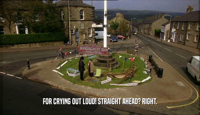 FOR CRYING OUT LOUD! STRAIGHT AHEAD? RIGHT.  