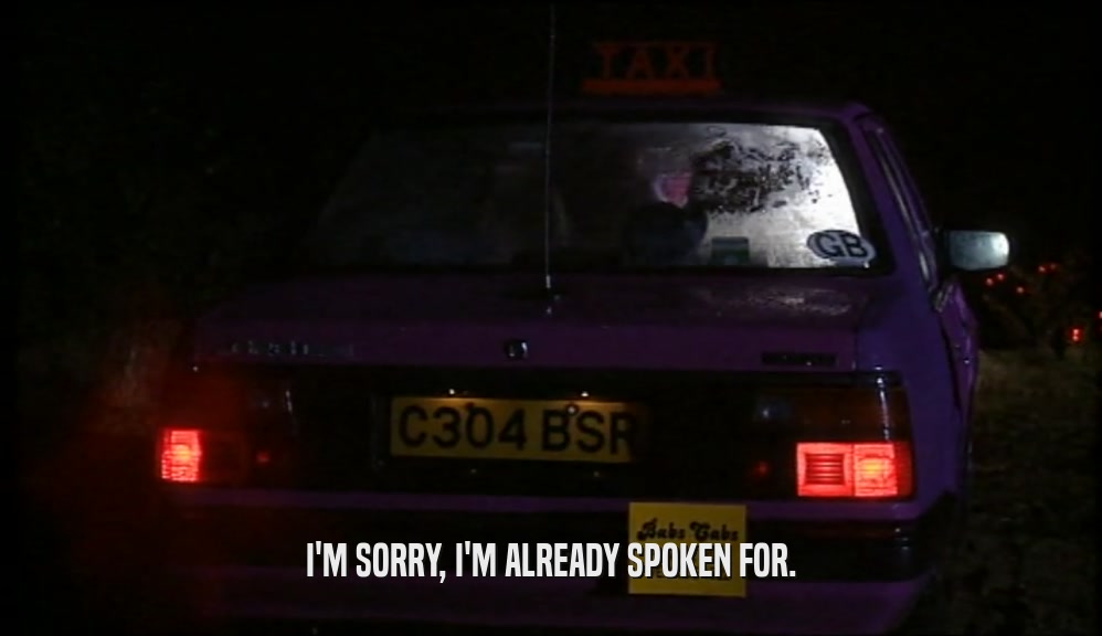 I'M SORRY, I'M ALREADY SPOKEN FOR.  