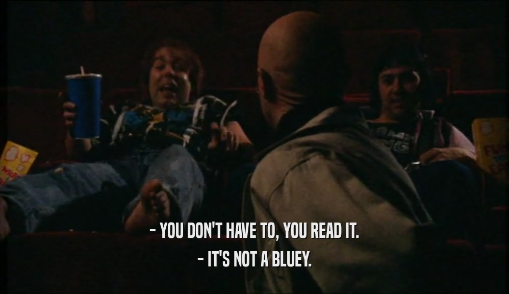 - YOU DON'T HAVE TO, YOU READ IT. - IT'S NOT A BLUEY. 