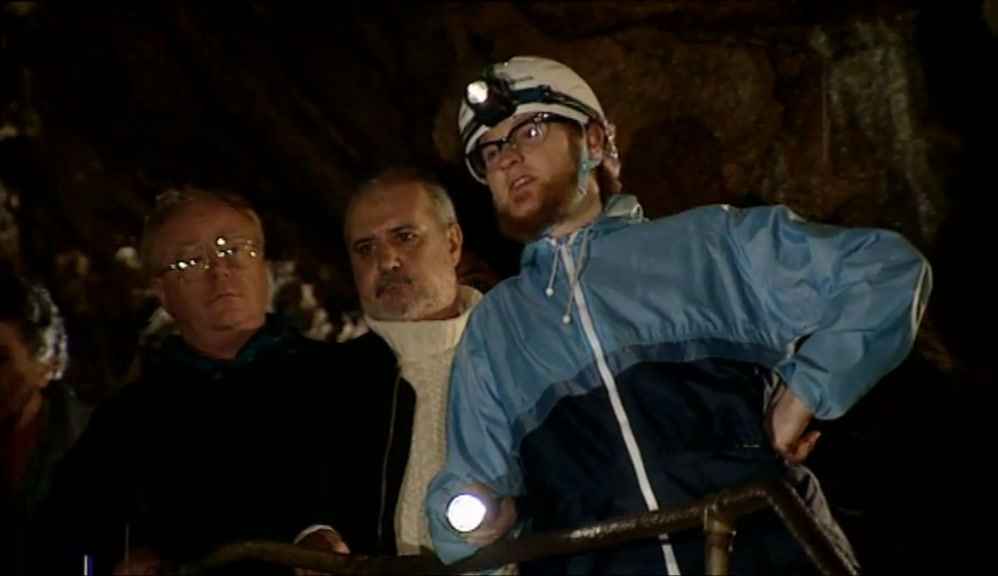 IN AN AMUSING INCIDENT TOM BAKER SPRAINED HIS ANKLE ON THAT ROCK THERE. 