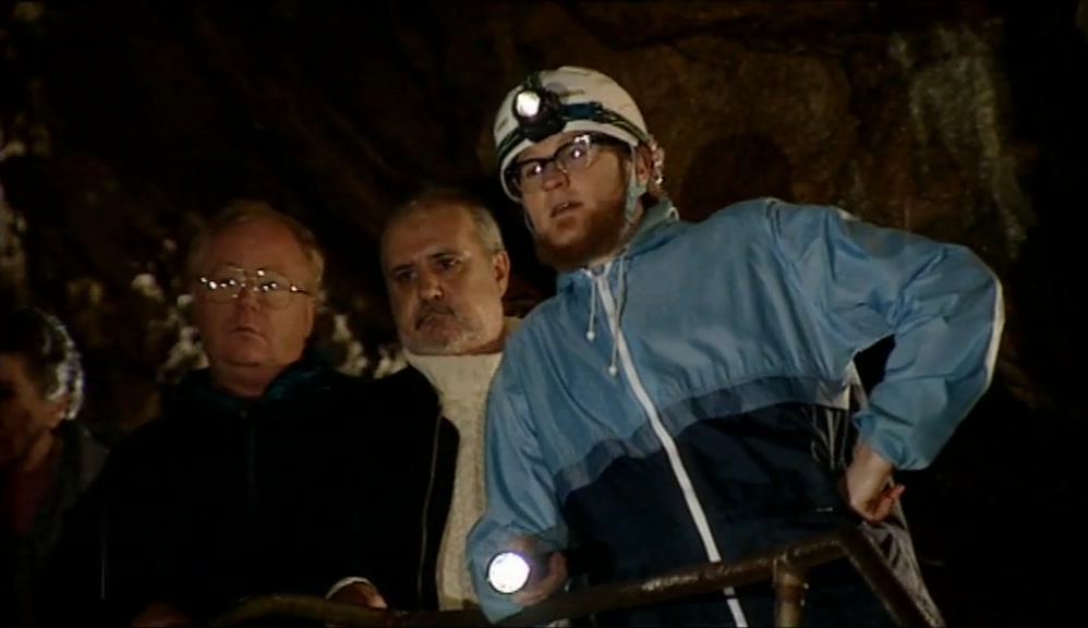 IN AN AMUSING INCIDENT TOM BAKER SPRAINED HIS ANKLE ON THAT ROCK THERE. 
