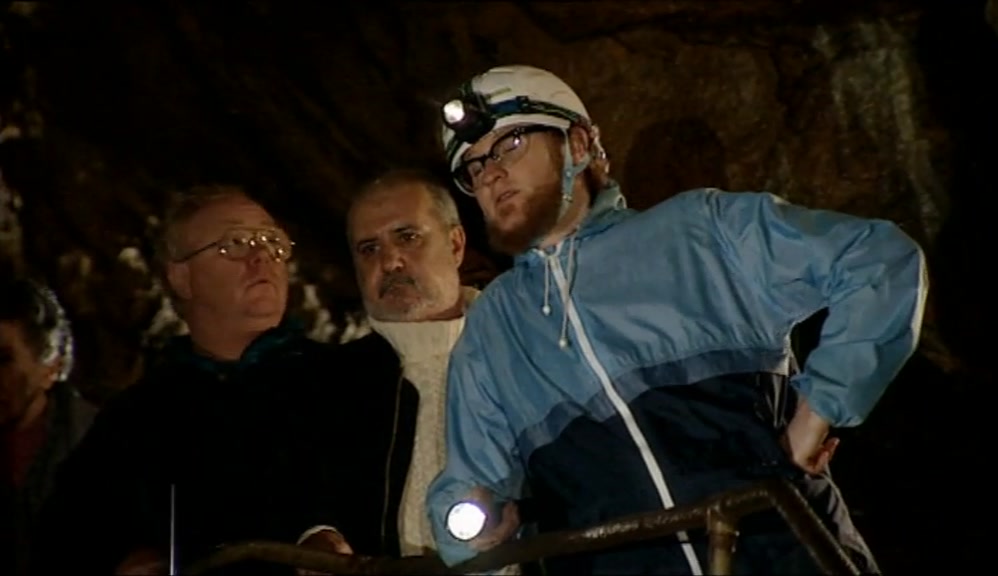 IN AN AMUSING INCIDENT TOM BAKER SPRAINED HIS ANKLE ON THAT ROCK THERE. 