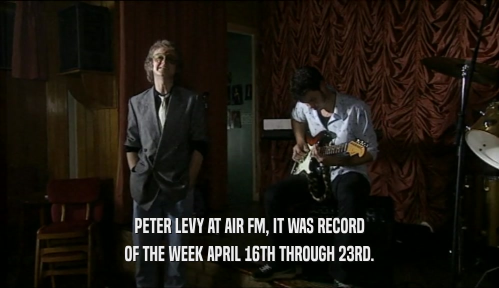PETER LEVY AT AIR FM, IT WAS RECORD OF THE WEEK APRIL 16TH THROUGH 23RD. 