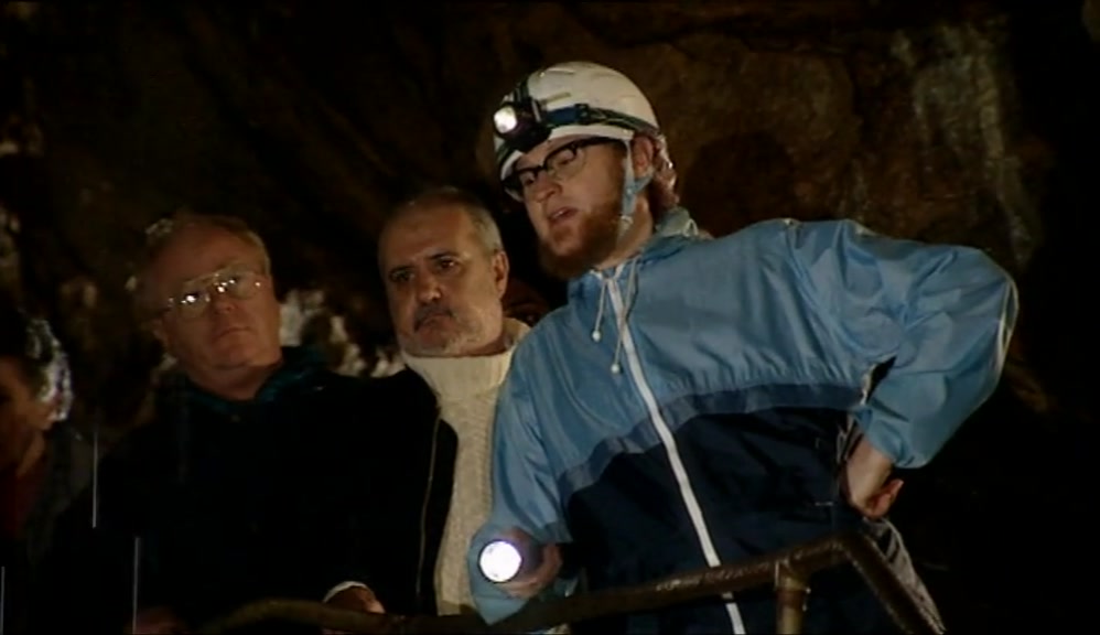 IN AN AMUSING INCIDENT TOM BAKER SPRAINED HIS ANKLE ON THAT ROCK THERE. 
