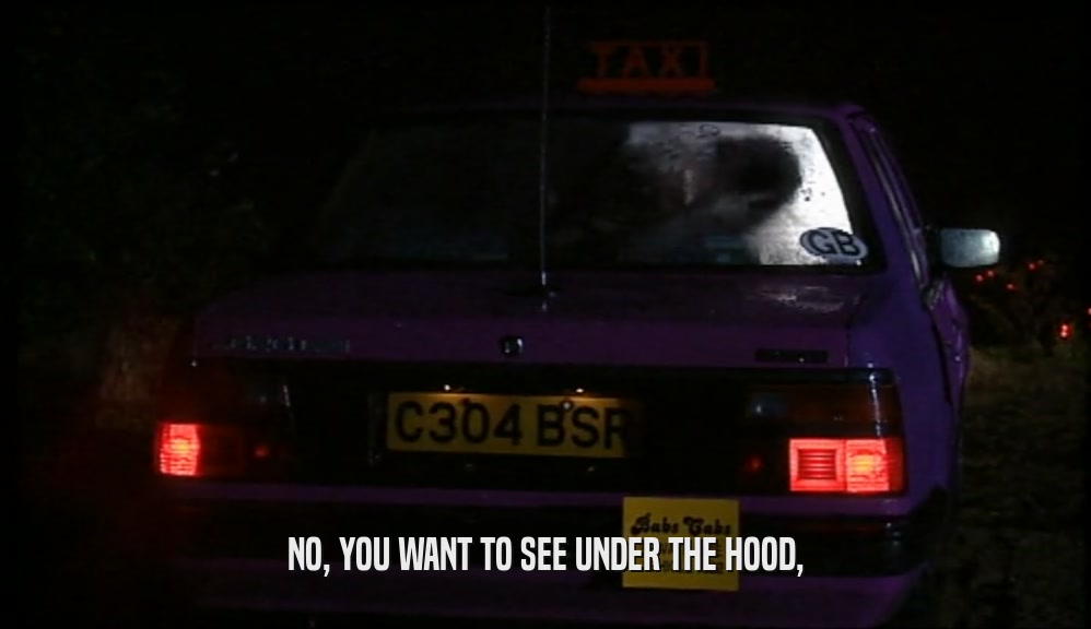 NO, YOU WANT TO SEE UNDER THE HOOD,  