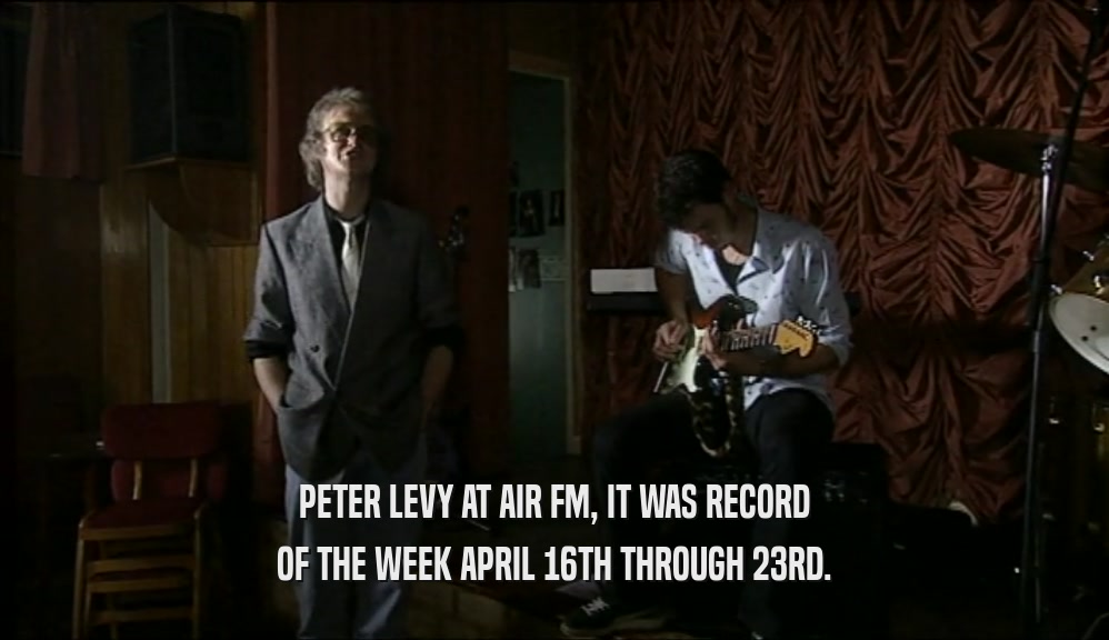 PETER LEVY AT AIR FM, IT WAS RECORD OF THE WEEK APRIL 16TH THROUGH 23RD. 