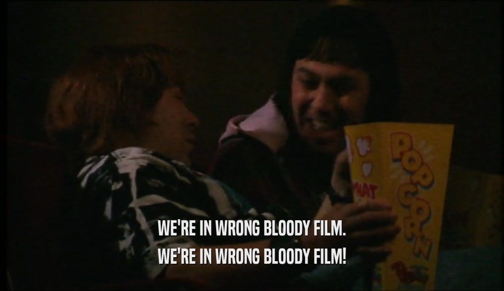 WE'RE IN WRONG BLOODY FILM. WE'RE IN WRONG BLOODY FILM! 