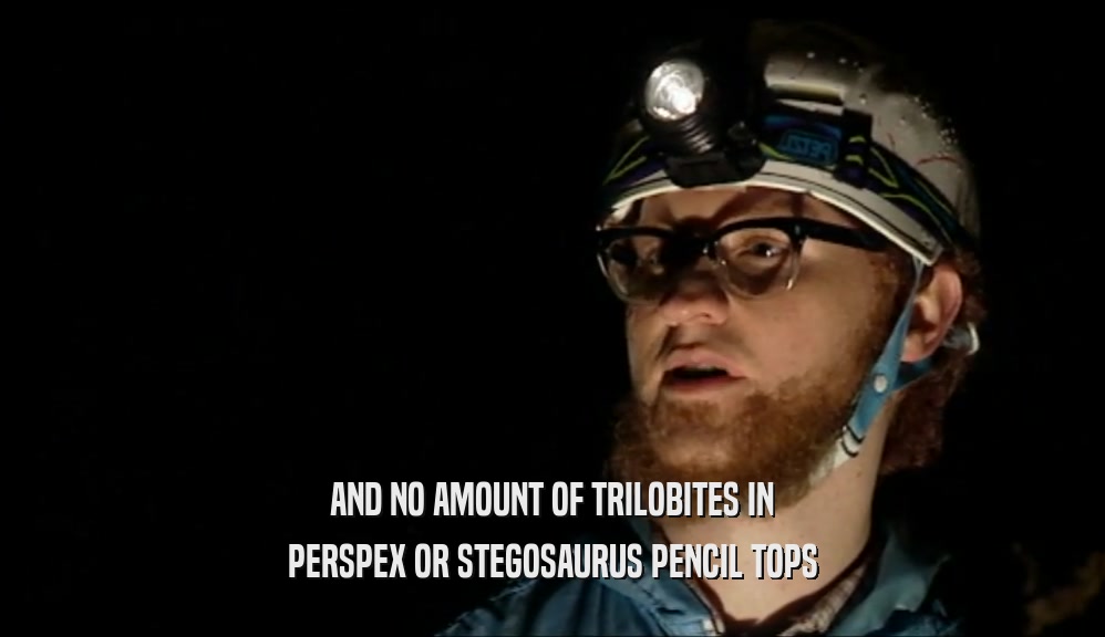 AND NO AMOUNT OF TRILOBITES IN PERSPEX OR STEGOSAURUS PENCIL TOPS 