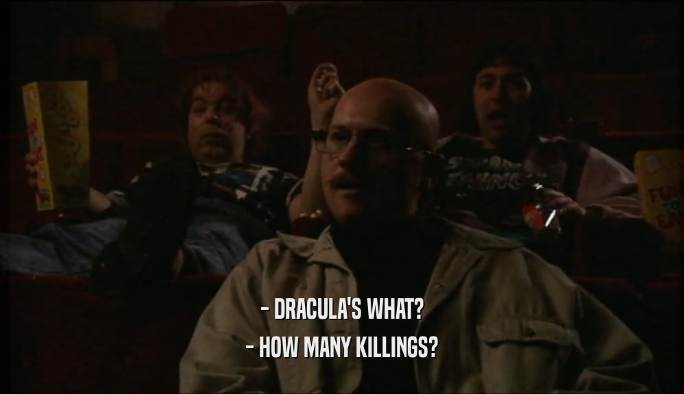 - DRACULA'S WHAT?
 - HOW MANY KILLINGS?
 